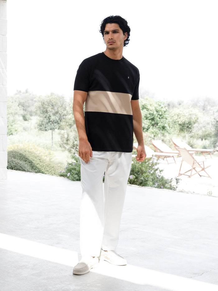 Evan Relaxed T-Shirt - Black & Tan