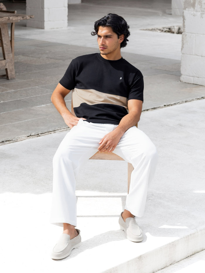 Evan Relaxed T-Shirt - Black & Tan
