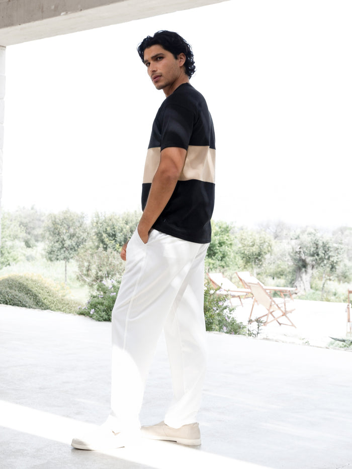 Evan Relaxed T-Shirt - Black & Tan