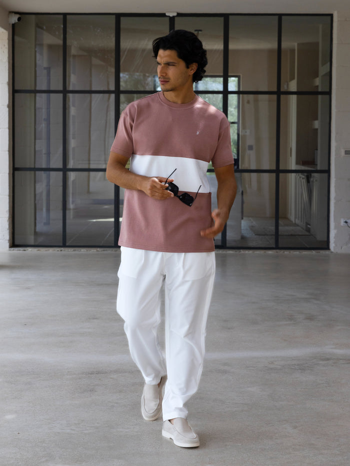 Evan Relaxed T-Shirt - Clay & White
