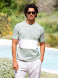 Evan Relaxed T-Shirt - Sage & White
