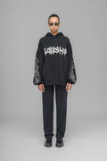 "FAITHLESS" OVERSIZED HOODIE WASHED BLACK - 032c