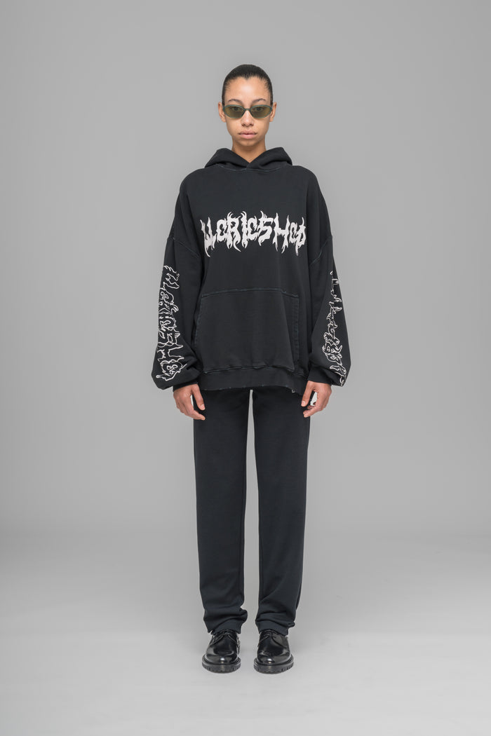 "FAITHLESS" OVERSIZED HOODIE WASHED BLACK - 032c