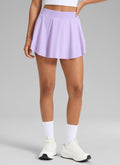 CRZ YOGA Women's Feathery-Fit Drapey Side Slit Flowy Tennis Skirt 14'' Lilac
