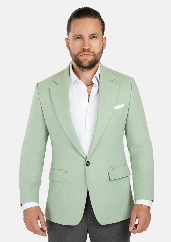 Eldridge Fern Green Linen Jacket - SARTORO