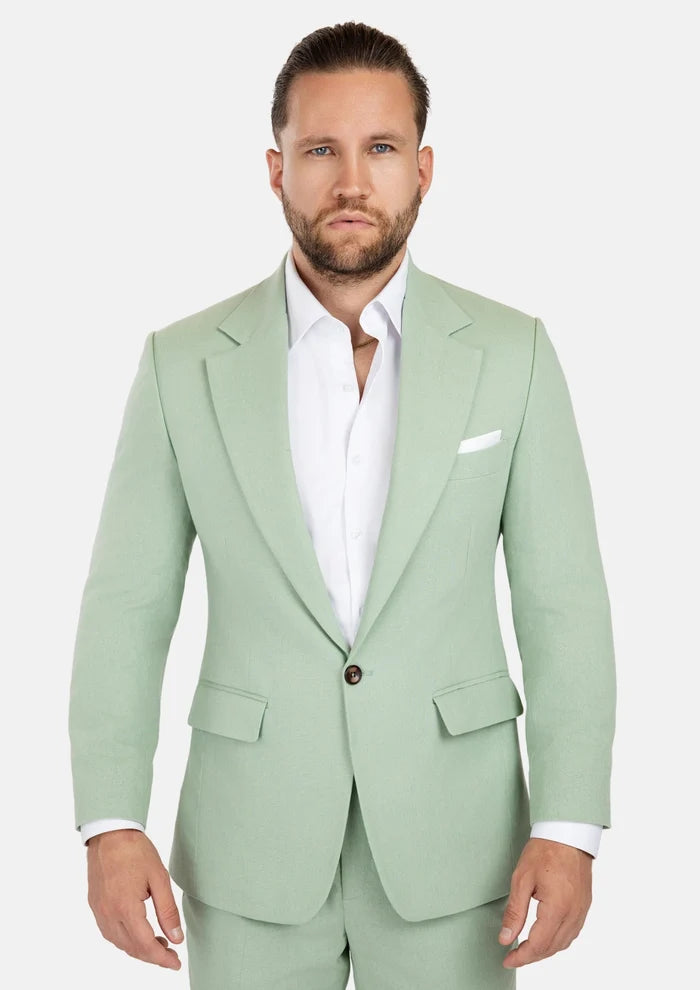 Eldridge Fern Green Linen Suit - SARTORO