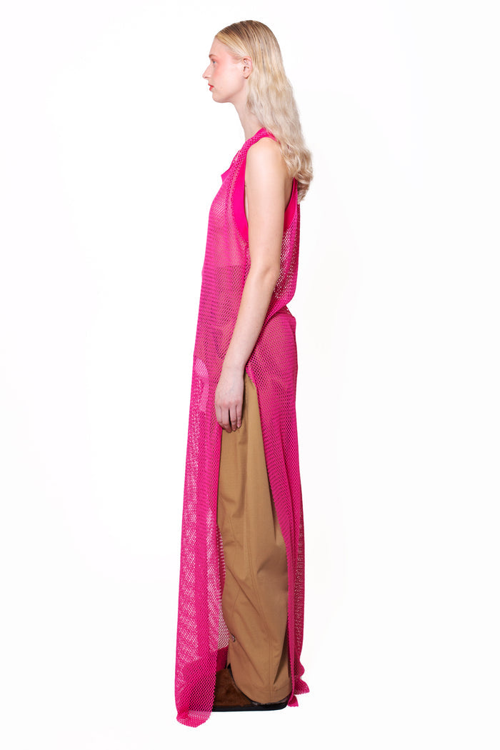 Fishnet Tank-Dress Pink