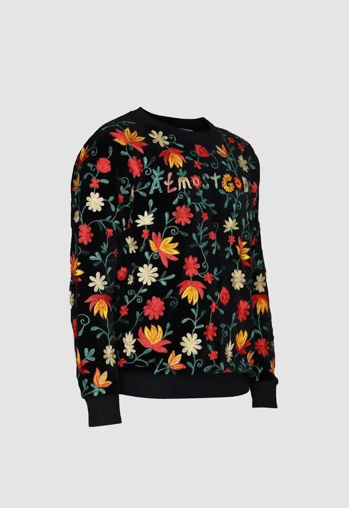 Floral Hand Embroidered Pullover