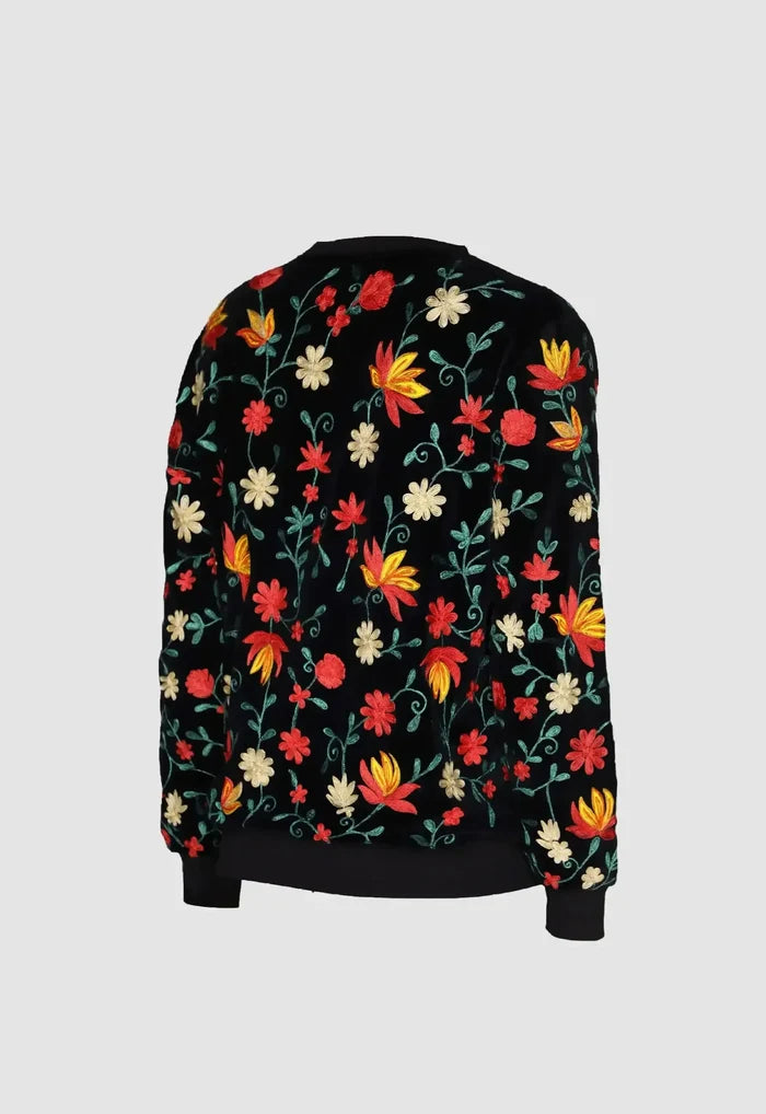 Floral Hand Embroidered Pullover
