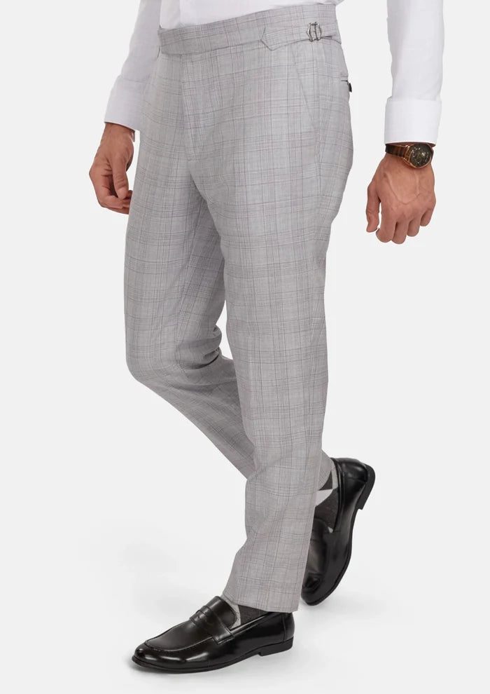 French Gray Checked Pants - SARTORO