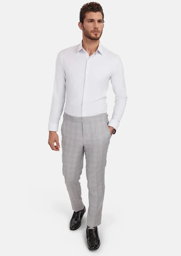 French Gray Checked Pants - SARTORO