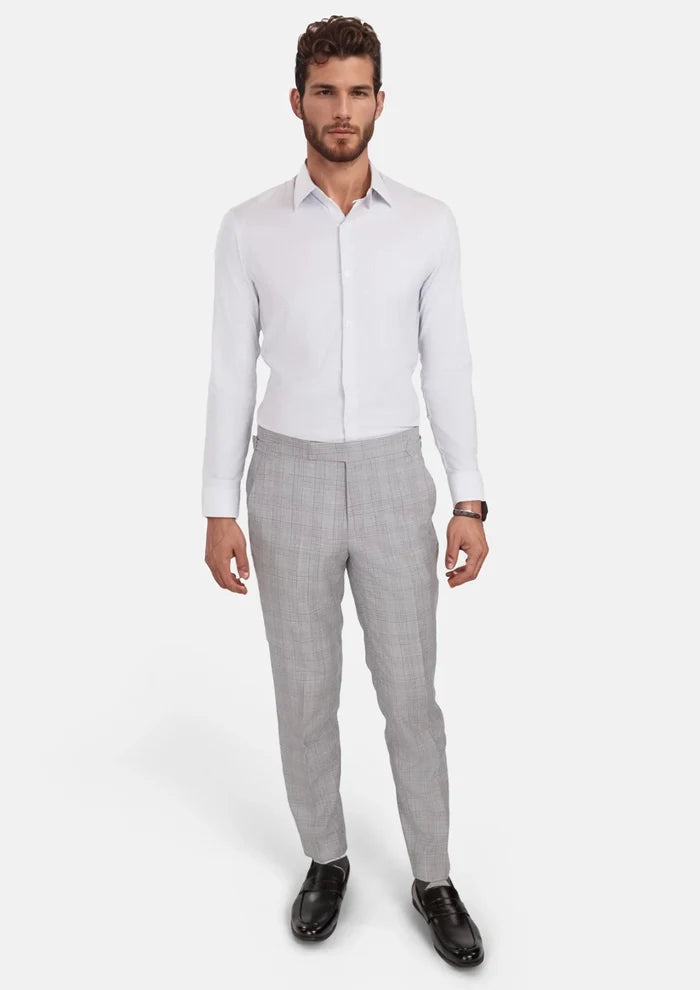 French Gray Checked Pants - SARTORO