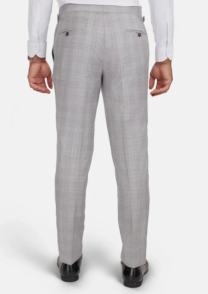 French Gray Checked Pants - SARTORO