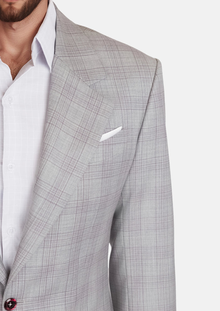 French Gray Checked Suit