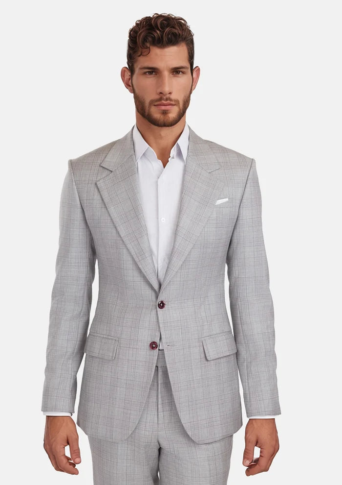French Gray Checked Suit