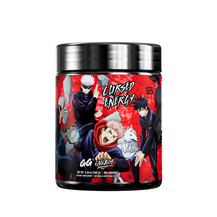 Black and red container with detailed nutrition facts and Gamer Supps contact info on the back label