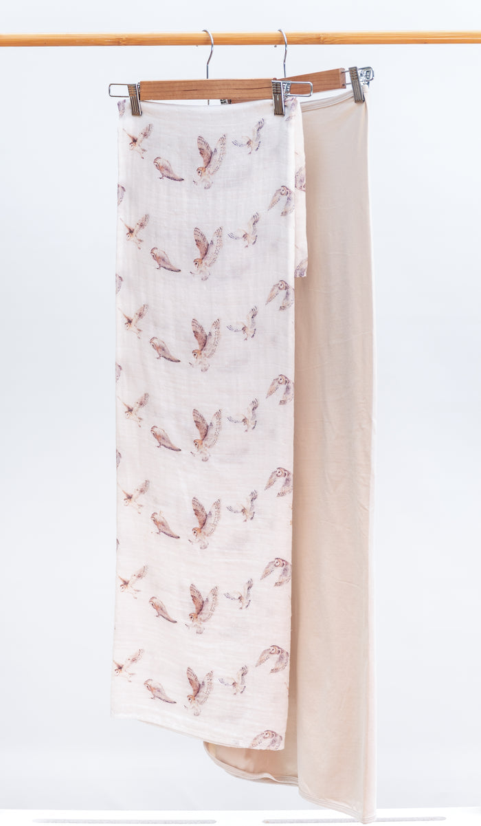 Gentle Meadow Duo organic swaddle set with muslin swaddle and jersey wrap