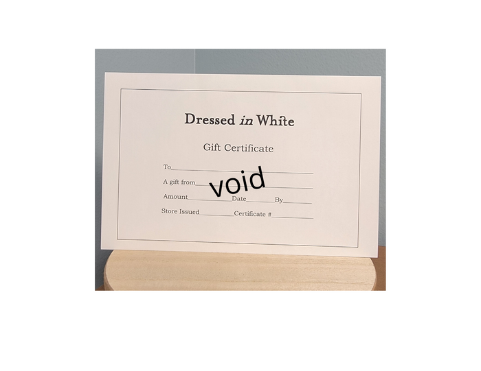 Paper gift certificate.