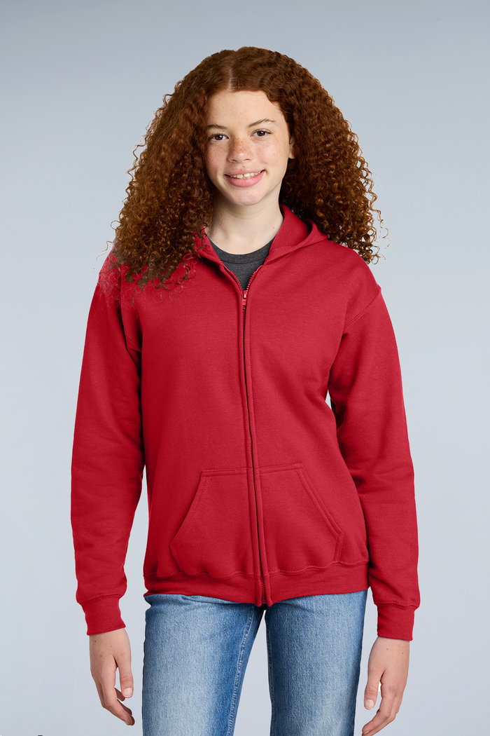 Gildan® - Youth Heavy Blend™ Full-Zip Hooded Sweatshirt | G185B - The Lemon Print & Design Studio