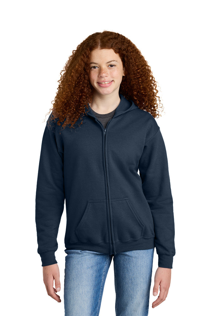Gildan® - Youth Heavy Blend™ Full-Zip Hooded Sweatshirt | G185B - The Lemon Print & Design Studio