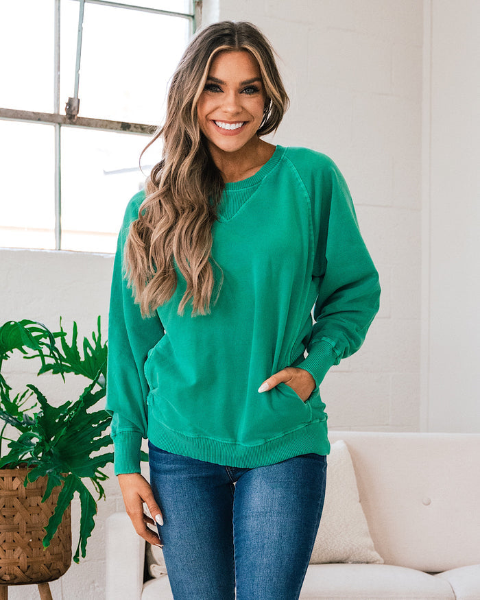 Girlfriend Crewneck Sweatshirt - Forest  Zenana