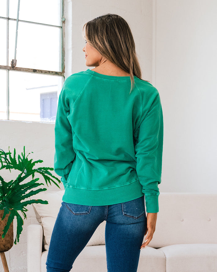 Girlfriend Crewneck Sweatshirt - Forest  Zenana