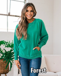 Girlfriend Crewneck Sweatshirt - Forest Zenana Small