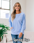Girlfriend Crewneck Sweatshirt - Sky Blue SALE Zenana Small