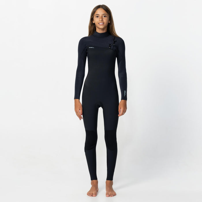 Girl's HyperFreak 3/2+mm Steamer Chest Zip - Black