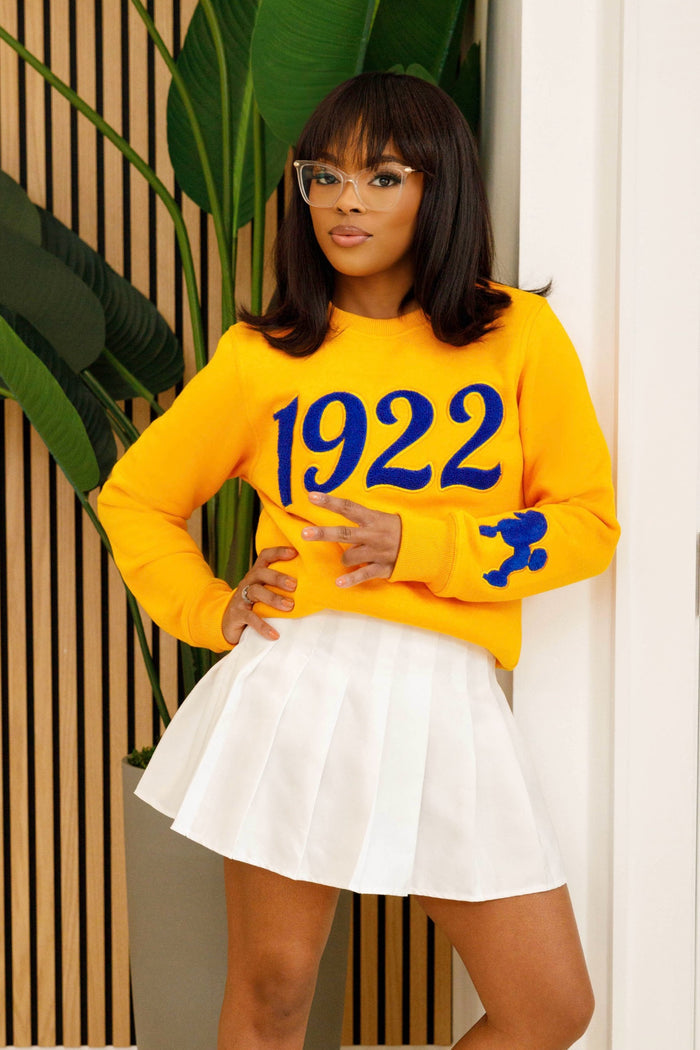 Gold 1922 Poodle Chenille Sweatshirt