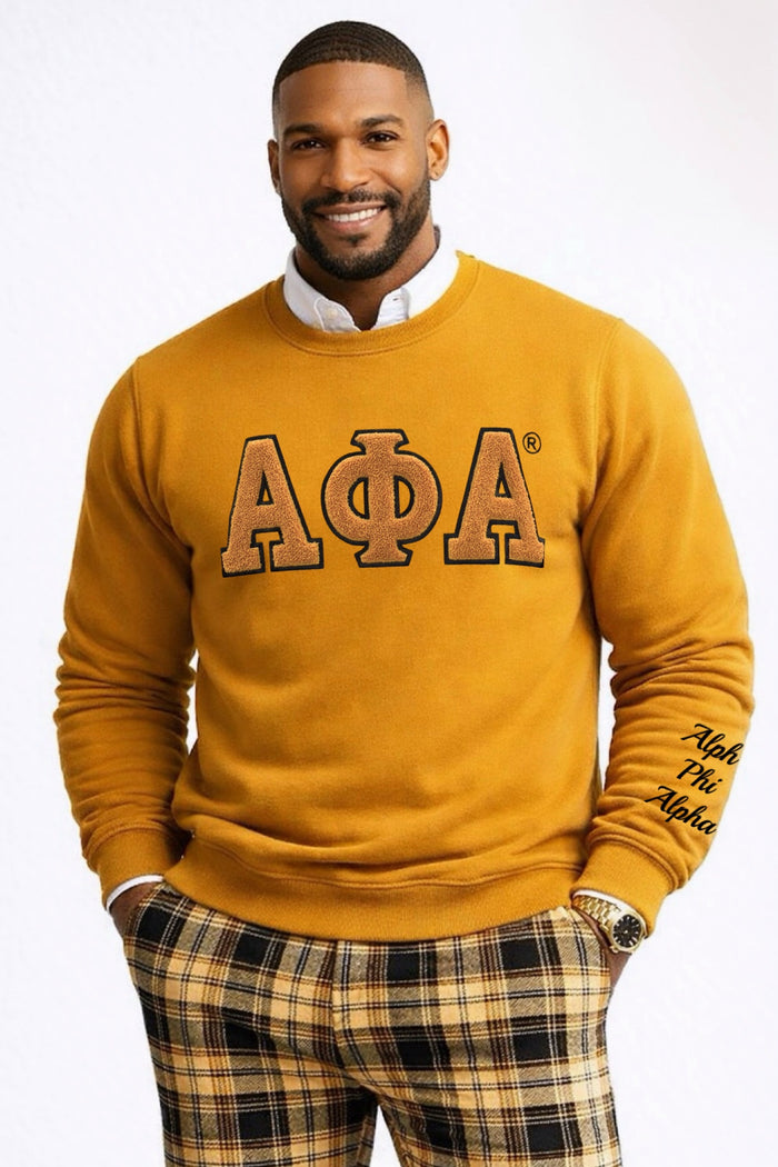 Gold ΑΦΑ APhiA Sleeve Sweatshirt