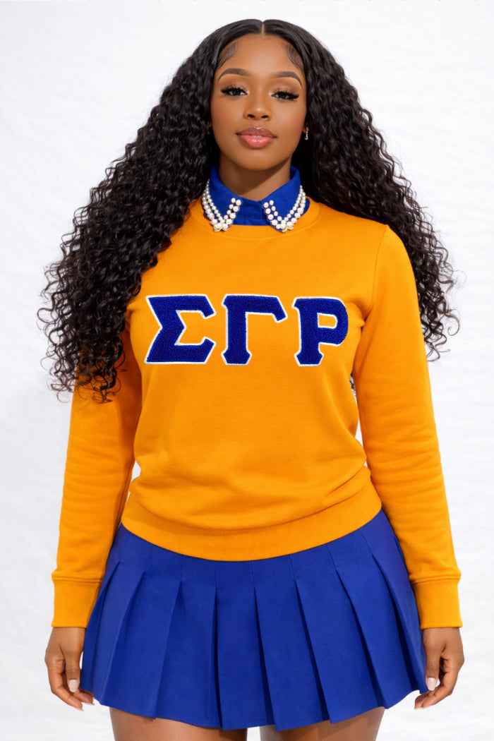 Gold ΣΓΡ Chenille Sweatshirt