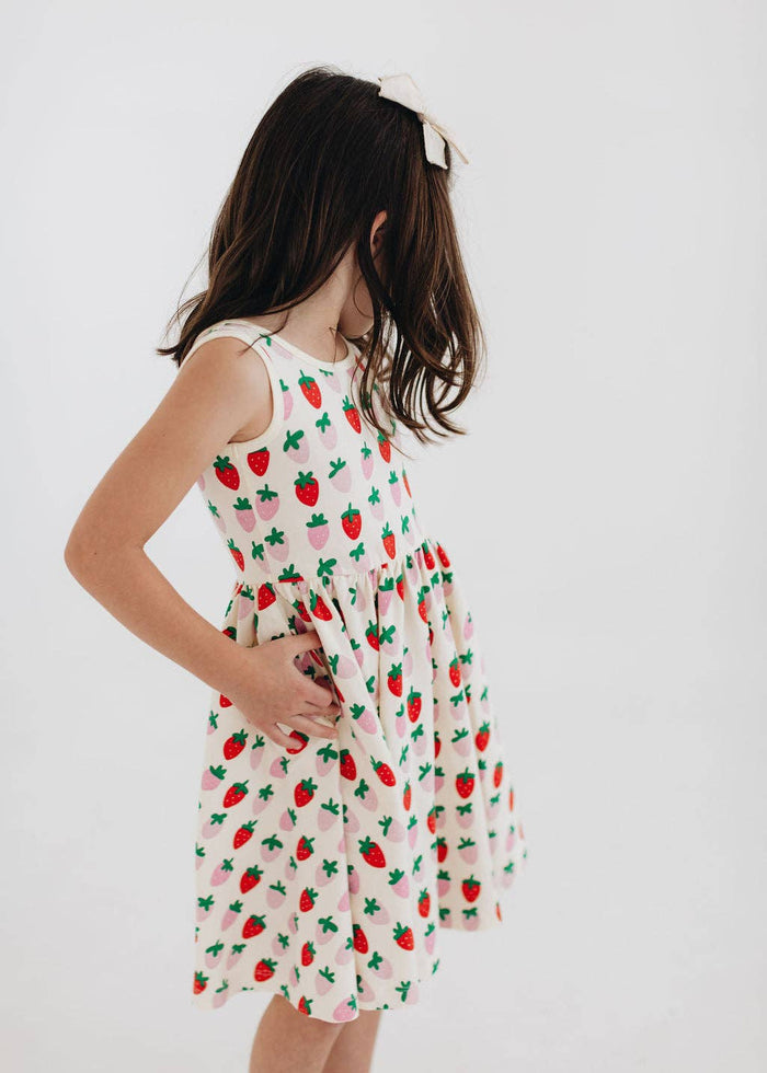 Good Apples Kids Sleeveless Twirl Dress - Strawberry Blush (Final Sale)