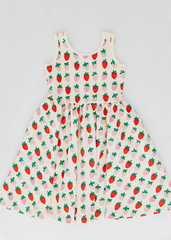 Good Apples Kids Sleeveless Twirl Dress - Strawberry Blush (Final Sale)