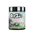 Black container with silver lid showing detailed supplement facts and blue Gamer Supps label with contact info.