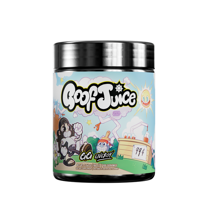 Black container with silver lid showing detailed supplement facts and blue Gamer Supps label with contact info.