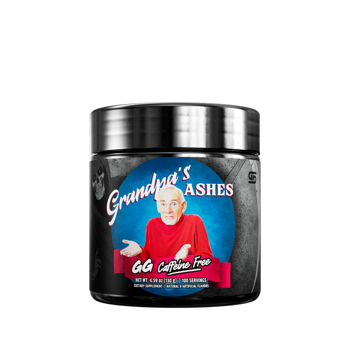 Black supplement jar with silver lid showing detailed nutrition facts and usage instructions on the back label.