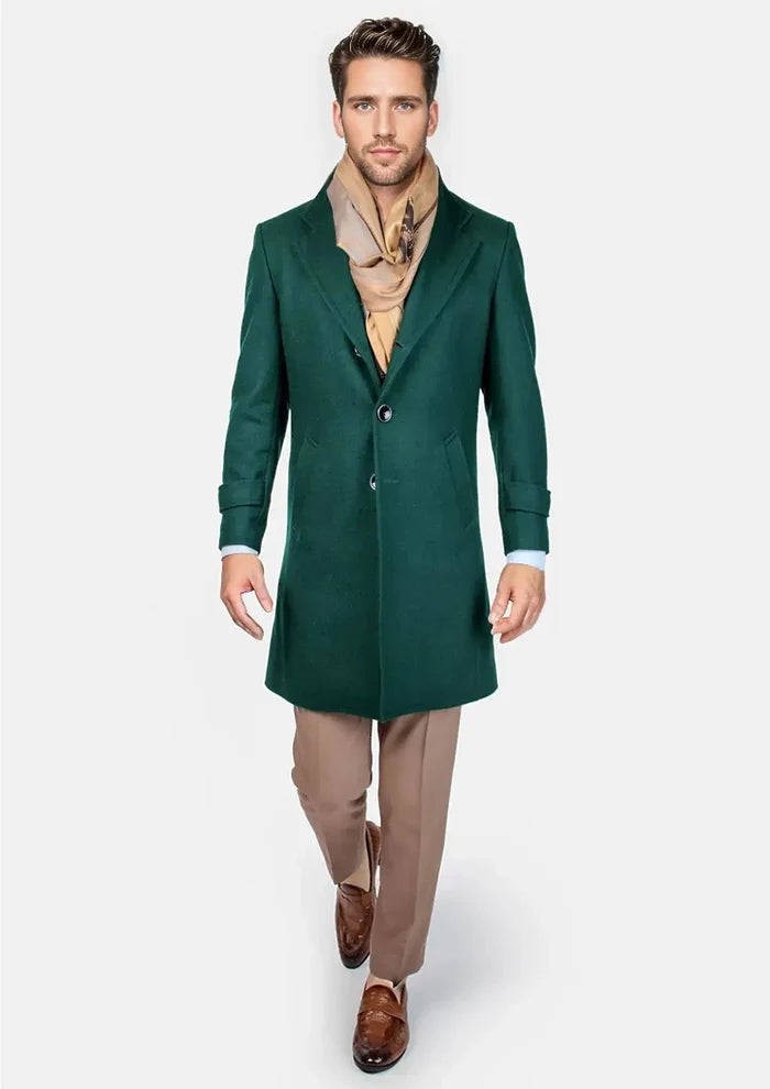 Green Classic Overcoat - SARTORO