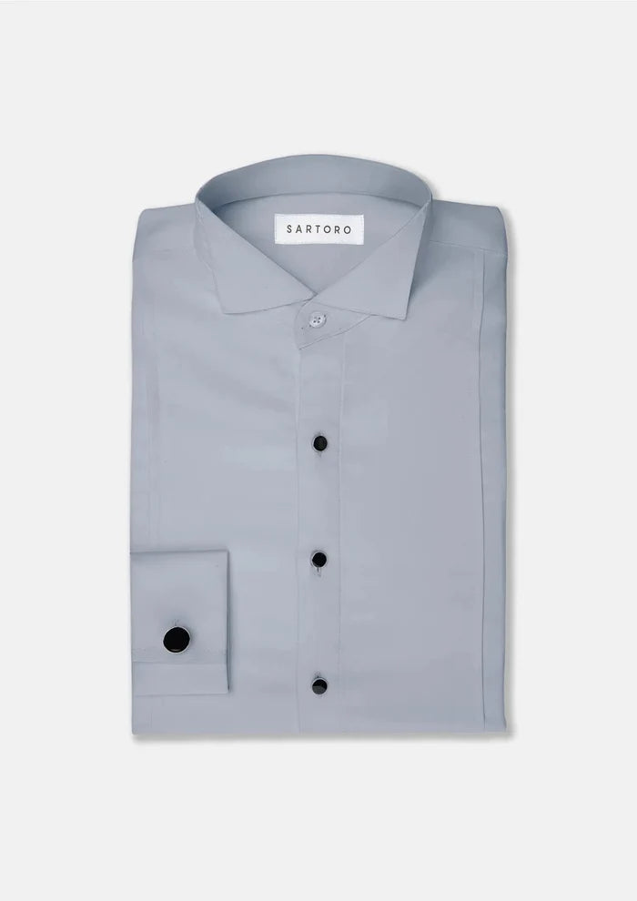 Grey Bamboo Tuxedo Shirt - SARTORO