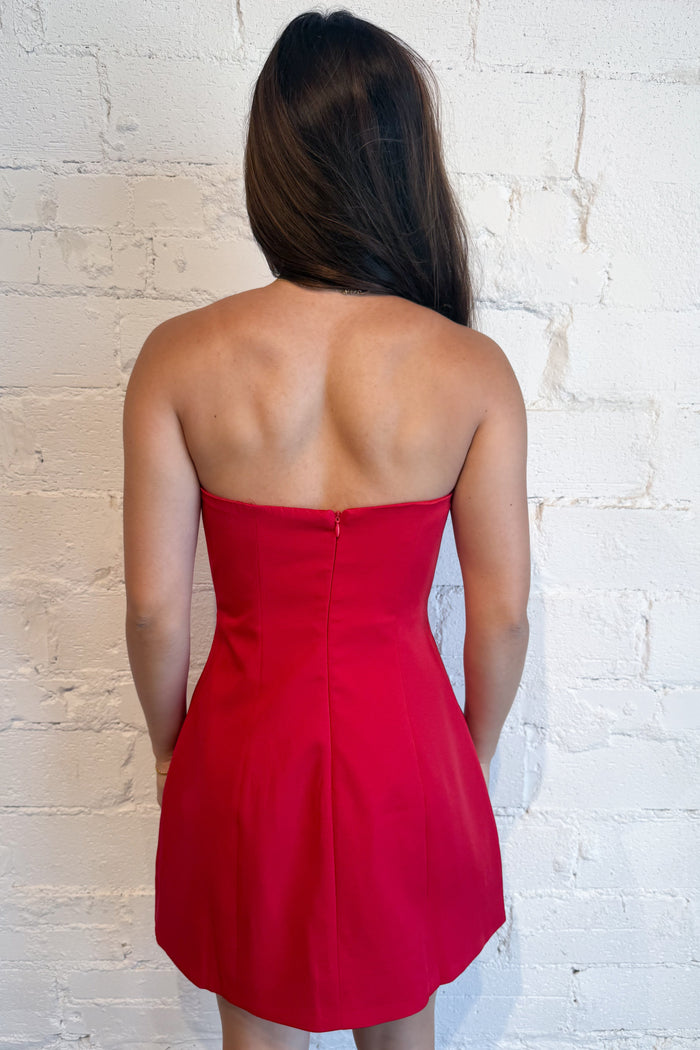 Harper Mini Dress Red Back, adeline boutique, dallas boutique, boutique
