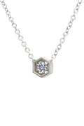 Hex Strata Single Pendant Necklace - Lavender Spinel in 19k White Gold
