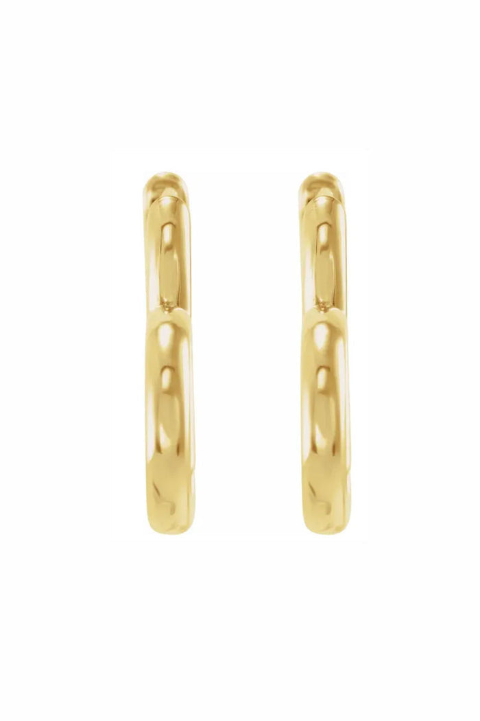 Hinged Heart Huggie Earrings - 14k Yellow Gold
