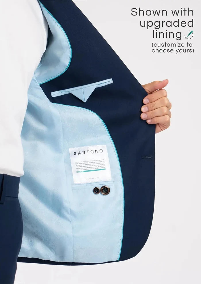 Hudson Navy Crosshatch Jacket - SARTORO