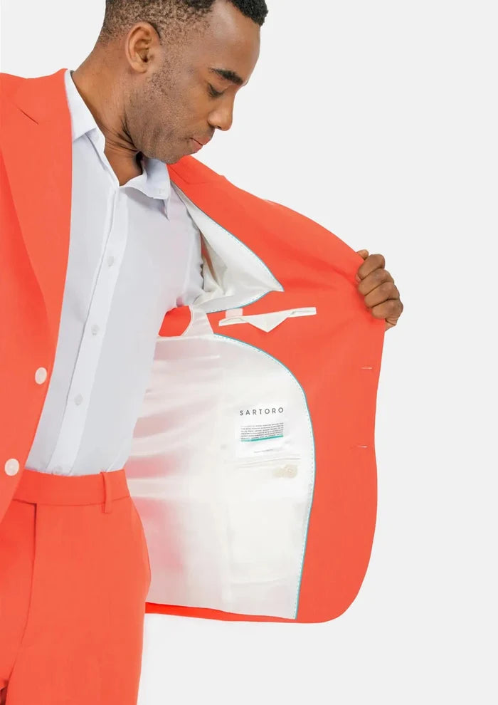 Hudson Orange Stretch Suit - SARTORO