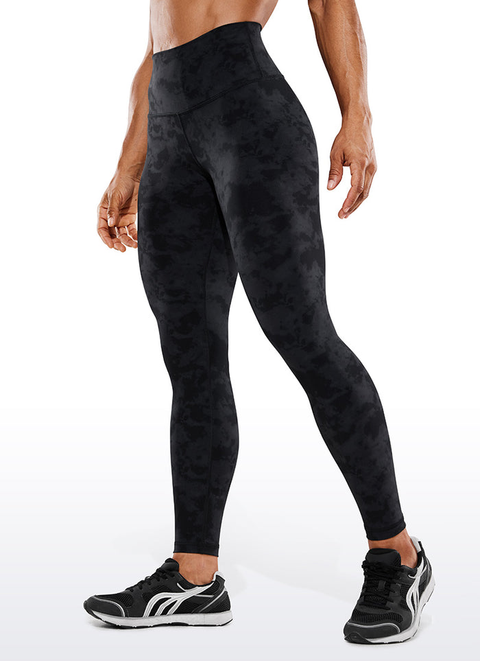 CRZ YOGA Women's Train High Rise Hugged Feel Compression Leggings 28'' Tie Dye Smoke Ink
