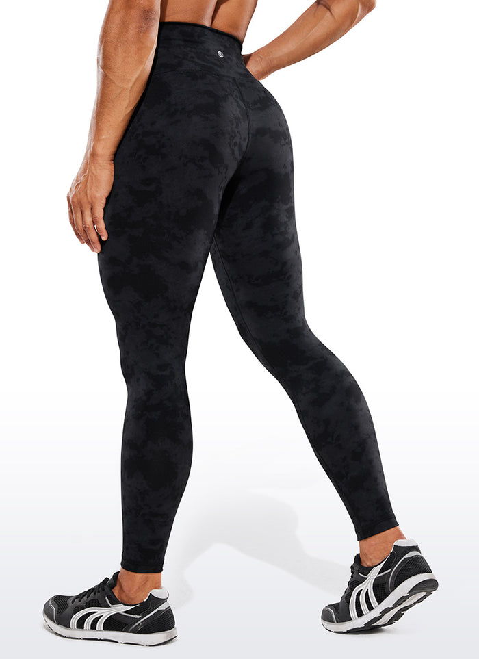 CRZ YOGA Women's Train High Rise Hugged Feel Compression Leggings 28'' Tie Dye Smoke Ink