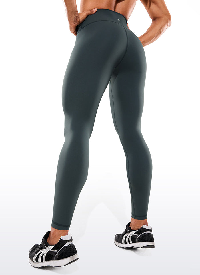 CRZ YOGA Women's Train High Rise Hugged Feel Compression Leggings 28'' Melanite