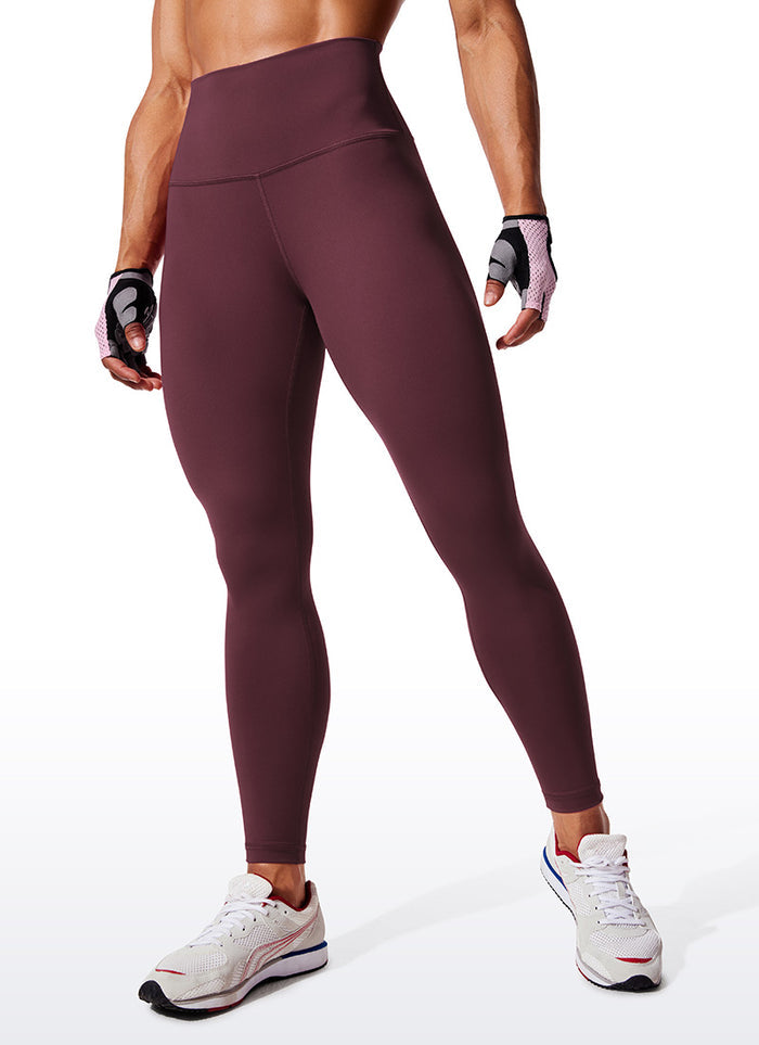 CRZ YOGA Women's Train High Rise Hugged Feel Compression Leggings 28'' Dark Russet
