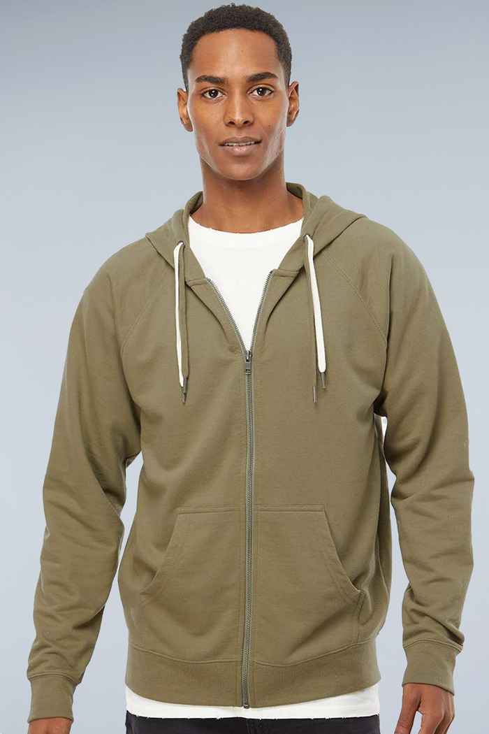 Independent Trading Co. Icon Lightweight Loopback Terry Full-Zip Hooded Sweatshirt | SS1000Z - The Lemon Print & Design Studio