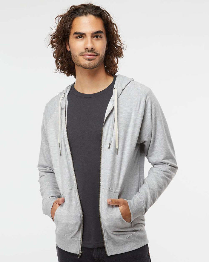 Independent Trading Co. Icon Lightweight Loopback Terry Full-Zip Hooded Sweatshirt | SS1000Z - The Lemon Print & Design Studio